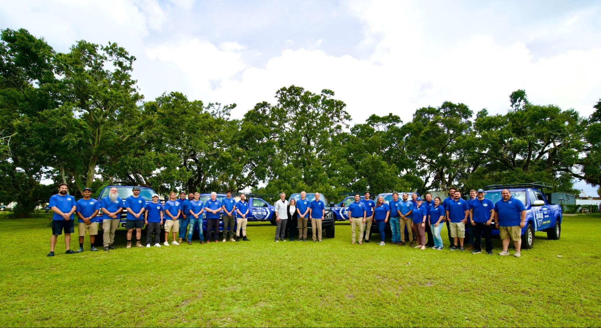 Team photo of Construction Corps celebrating new Florida engineering license.