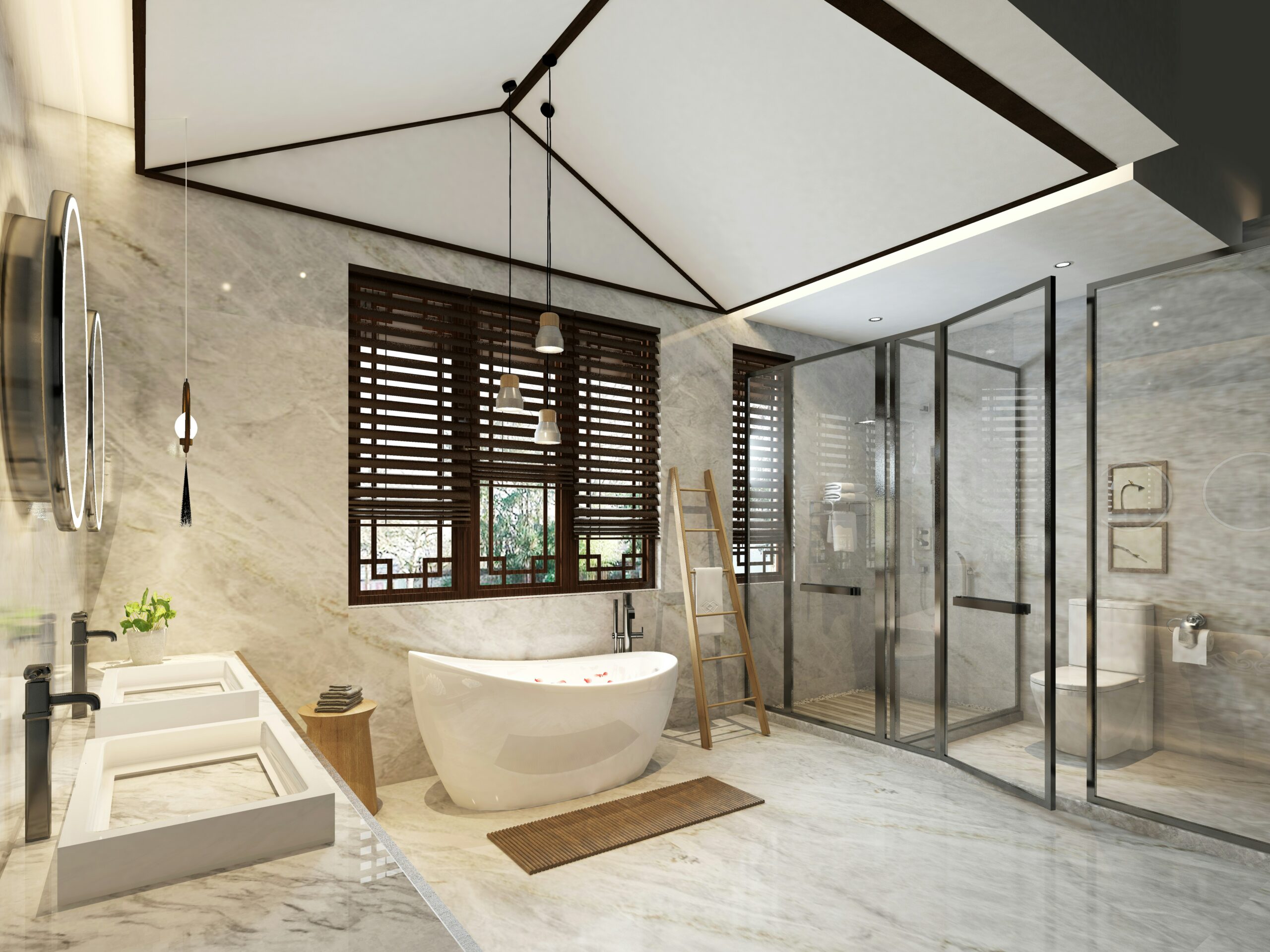 A luxury spa-inspired bathroom remodel in Clearwater by Construction Corps